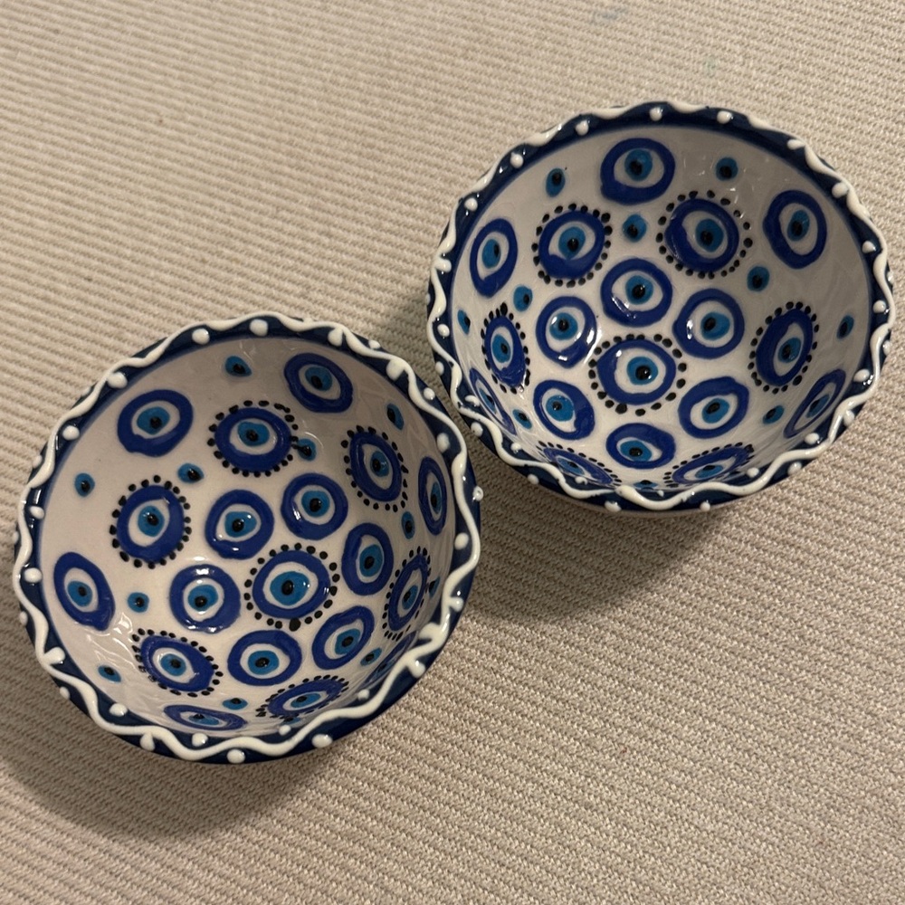 Blue and White Patterned Bowls